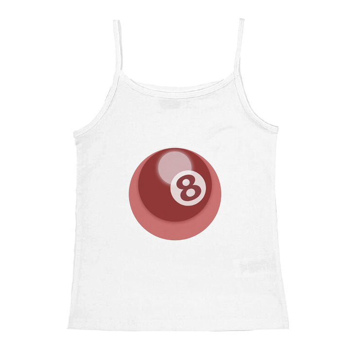 Dame ermeløs tanktop med kreativt biljardmotiv Skjora