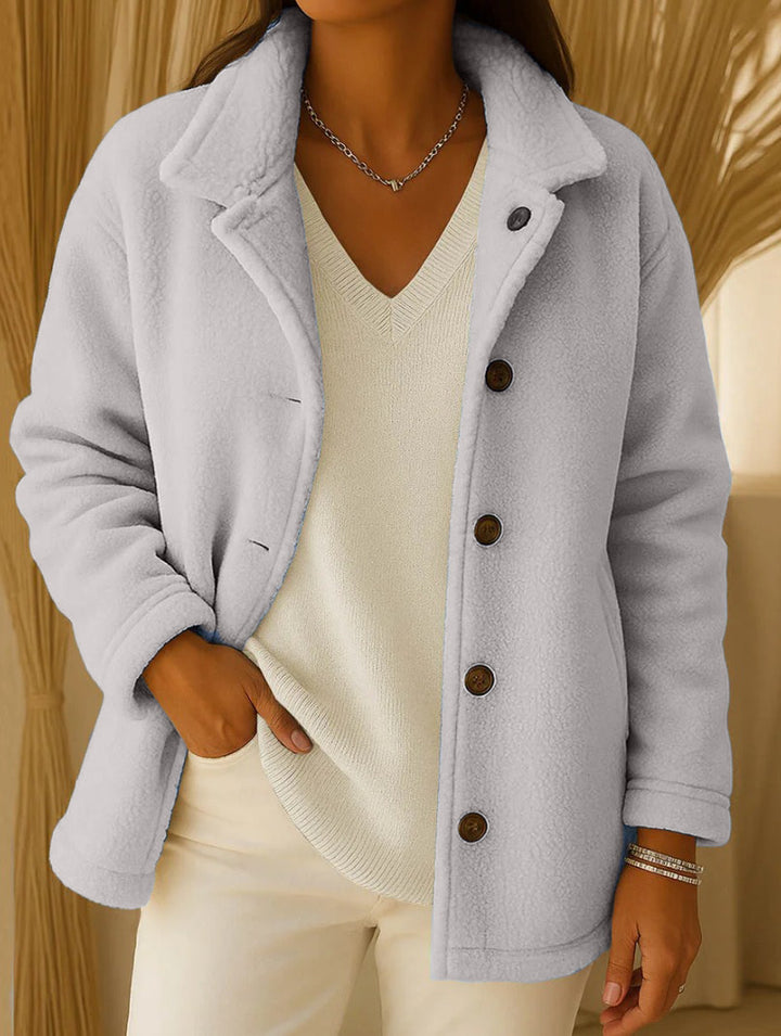 Women Fleece Jacket with Button Details Skjora