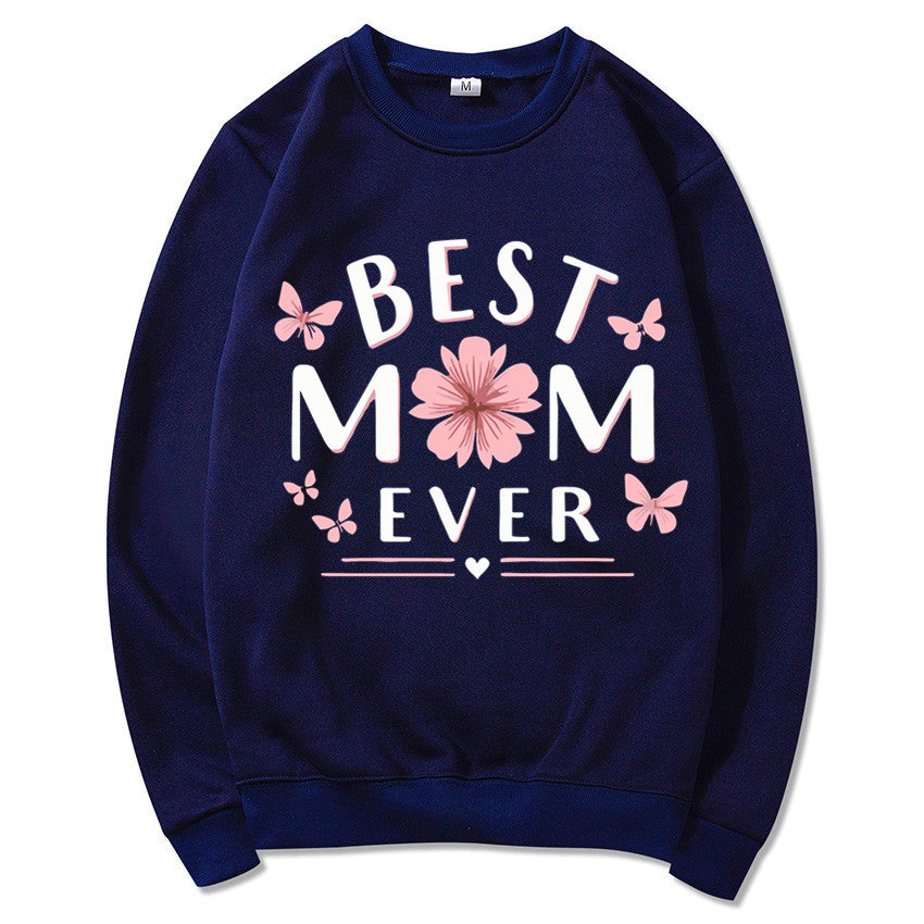 Dame sweatshirt med leken favorittutsagn og blomsterdesign Skjora