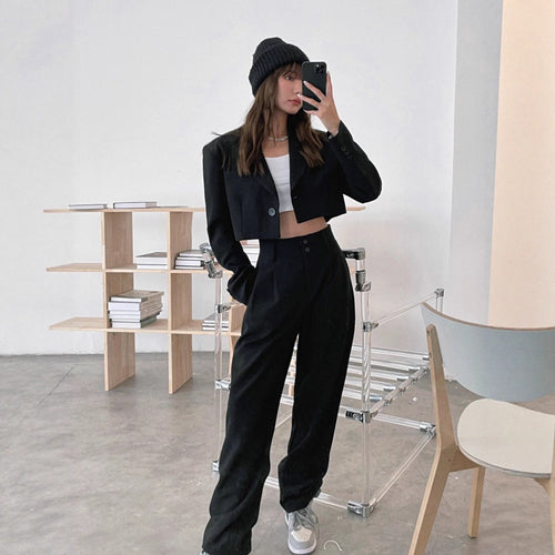Kvinne Elegant og Moderne Blazer-Bukse Sett Skjora