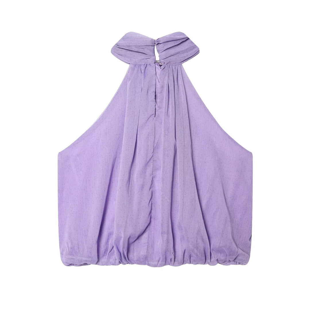 Dame ermangeløs halterneck med elegant drapering og trendy nøglehuludskæring Skjora