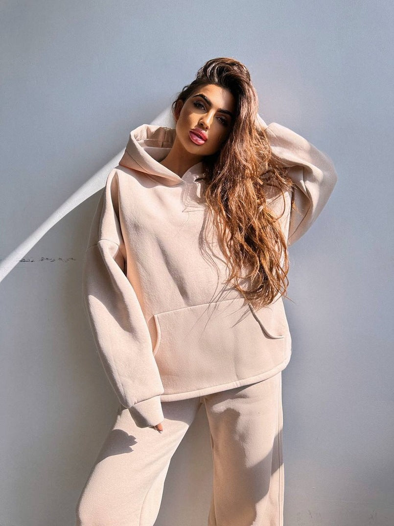 Dames Relaxed Fit Hoodie en Palazzo Pants Set Skjora
