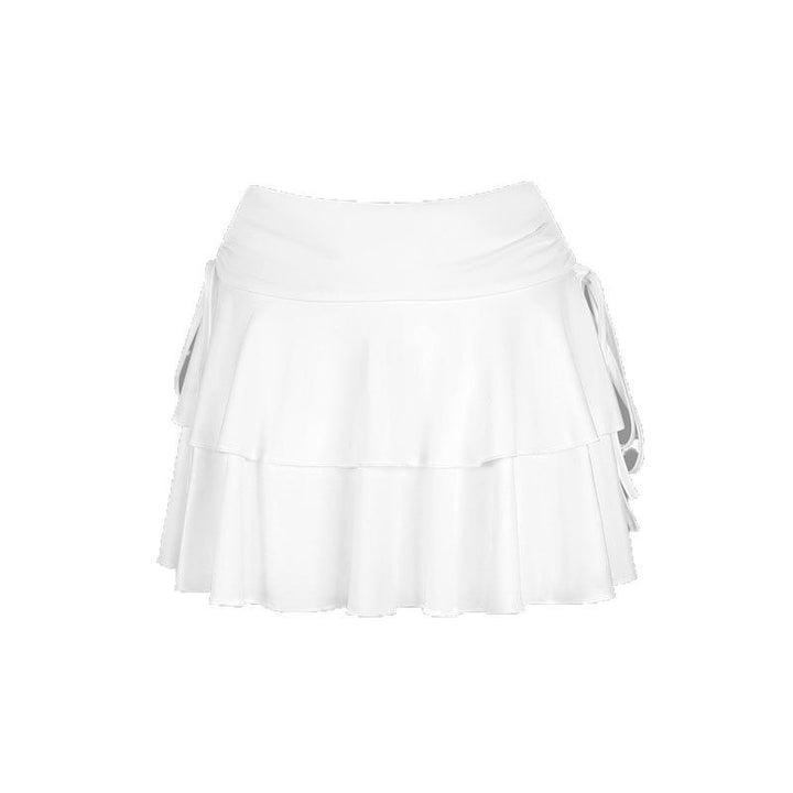 Damer Sporty Tennis skjørt med volang detaljer og sidesnor Skjora
