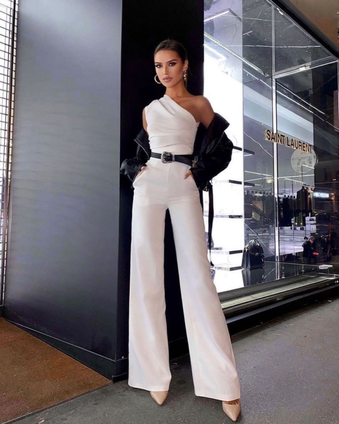 Dame En-Skulder Jumpsuit med vid ben Skjora