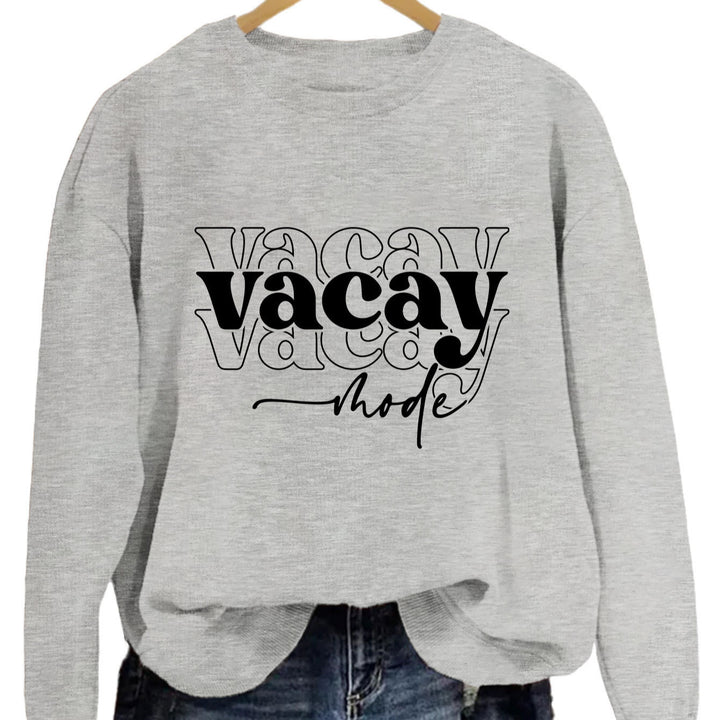 Kvinne sweatshirt med avslappet tekst og avslappet passform Skjora