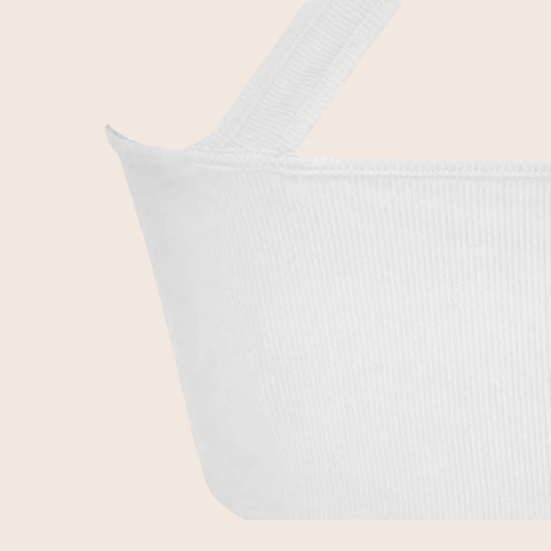 Damer asymmetrisk Crop-Top i myk ribbestrikk Skjora