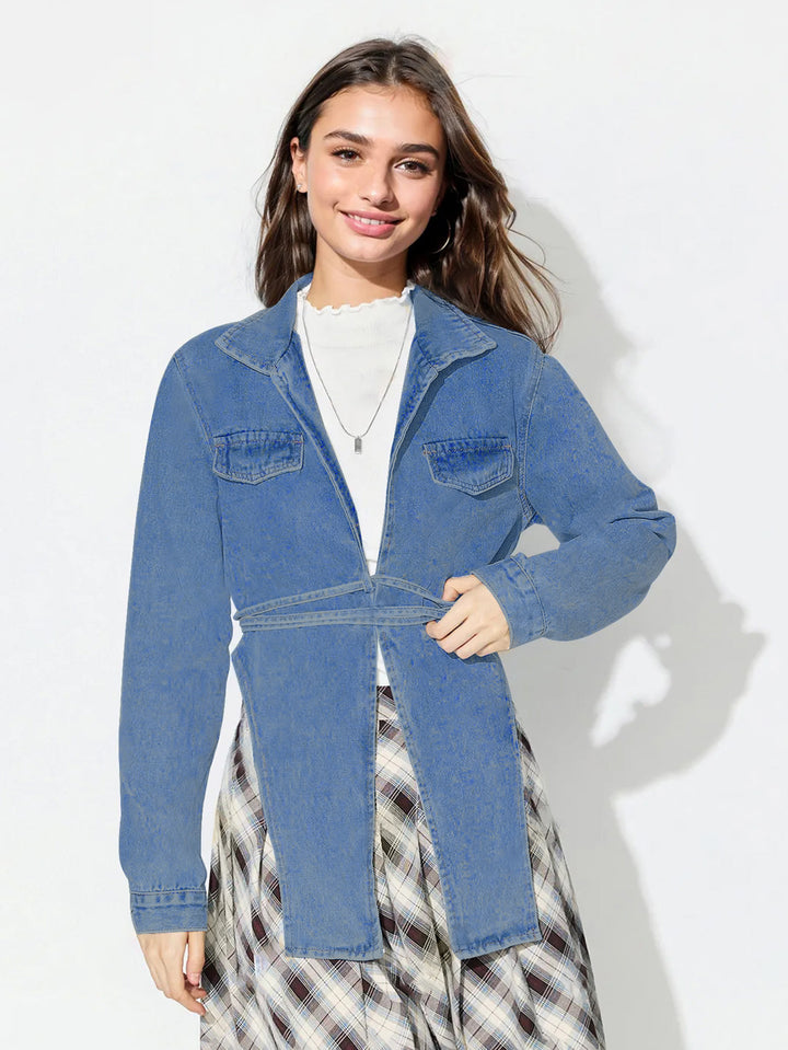 Kvinnes jeansjakke i moderne oversized stil med en cropped fasong og praktiske lommer Skjora