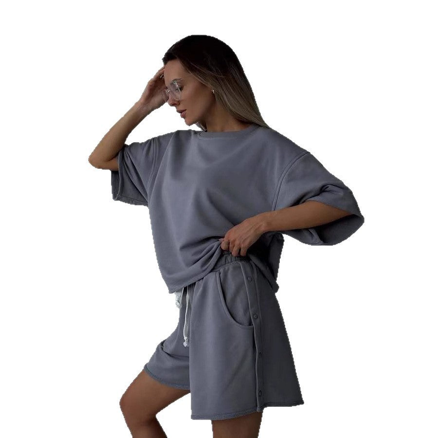 Kvinner Oversized T-skjorte og shorts sett Skjora