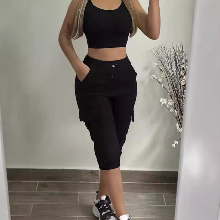 Dame Cargo-Shorts med praktisk lomme-design og elastisk midje Skjora