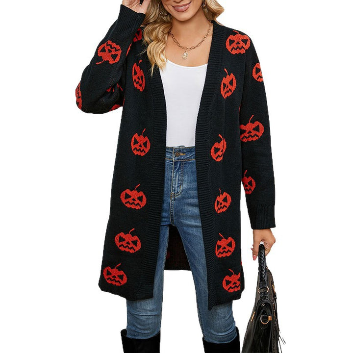 Dames cardigan med Halloween motiv Skjora