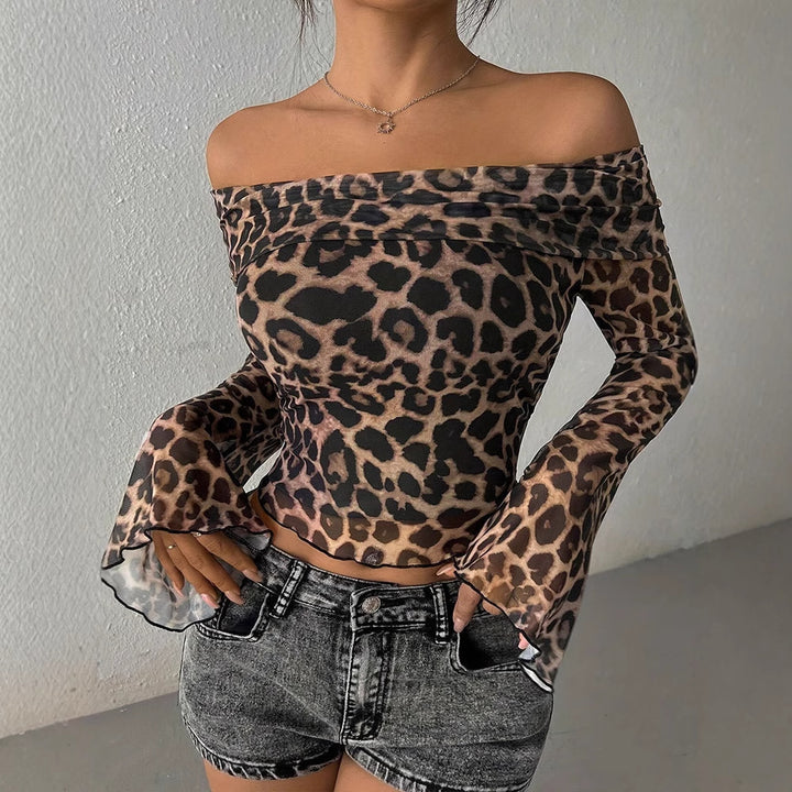 Dame Off-Shoulder Bluse med vidt utsvingte ermer Skjora