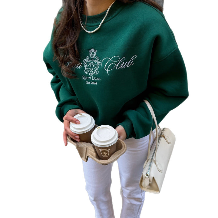 jenter sweatshirt i sporty luksusdesign med stilleggende logo Skjora