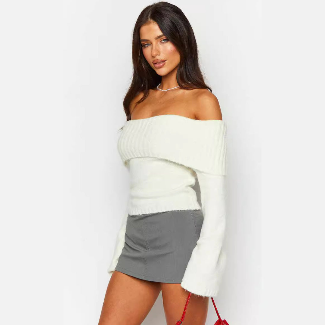 Damer Off-Shoulder Pullover Skjora