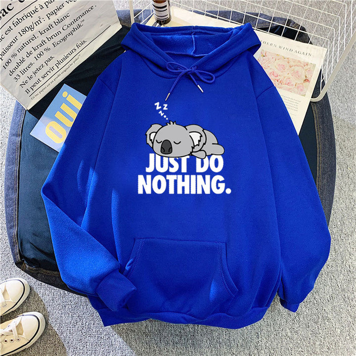 Damen Kapuzenpullover mit verspieltem Koala-Motiv und motivierendem Schriftzug Skjora