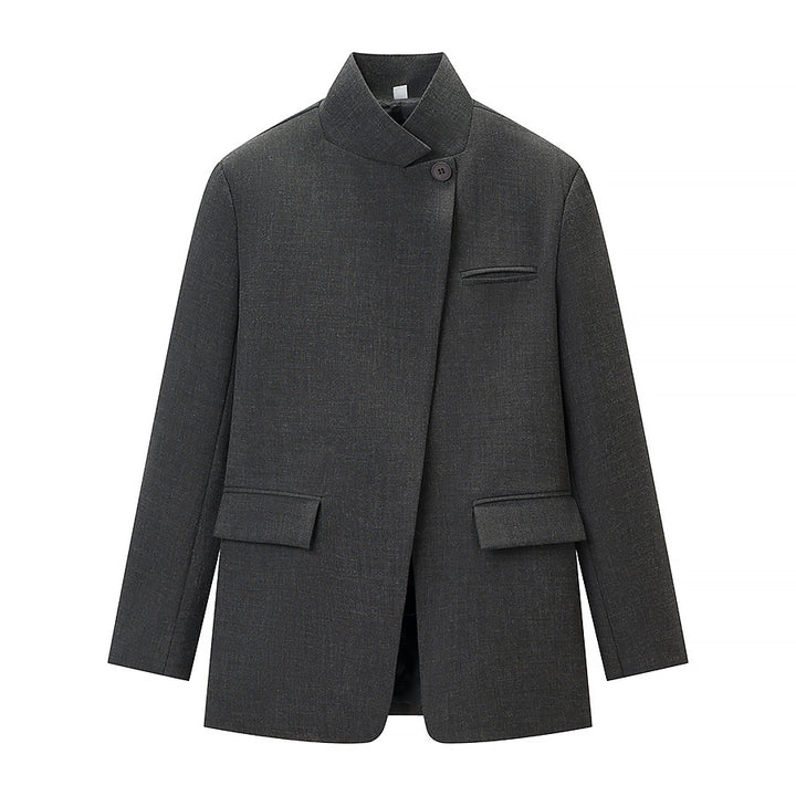 Dame Mote Blazer Jakke i Casual Stil med Praktiske Lommer Skjora