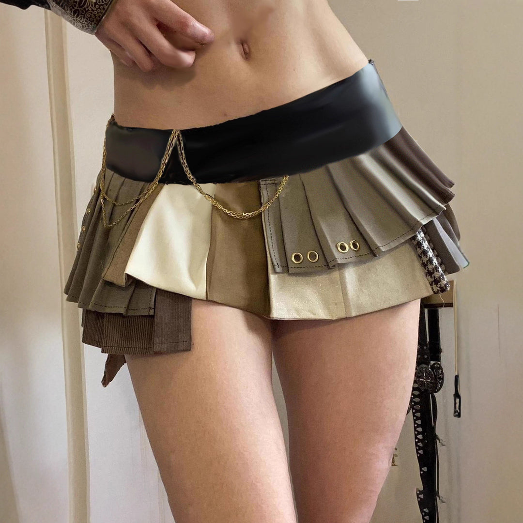 Dame skjørt med unikt asymmetrisk design og flerlags volang Skjora