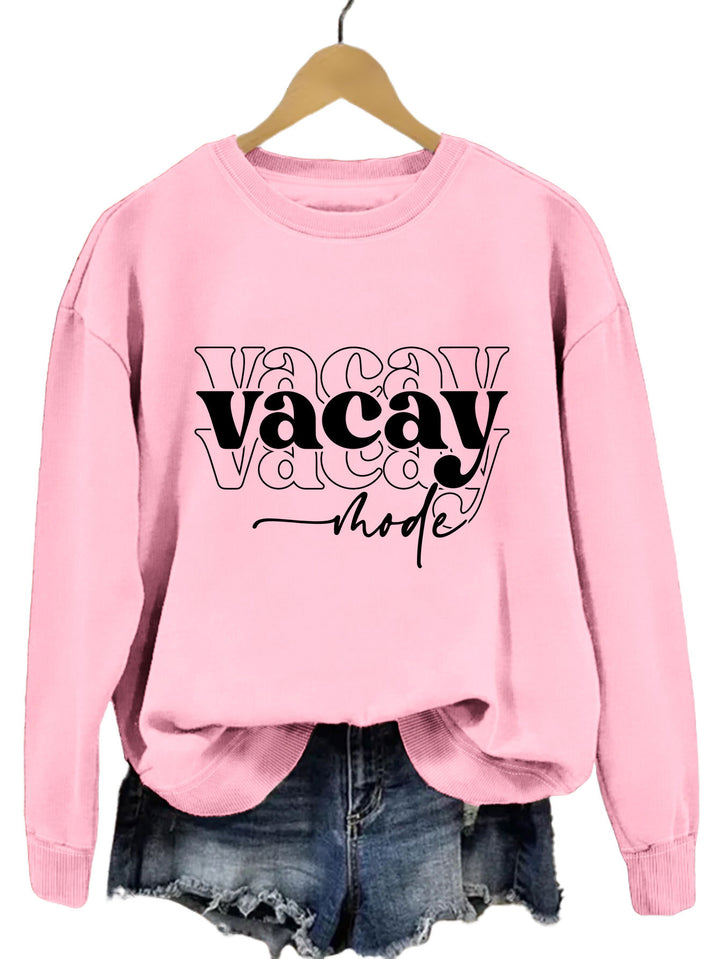 Kvinne sweatshirt med avslappet tekst og avslappet passform Skjora