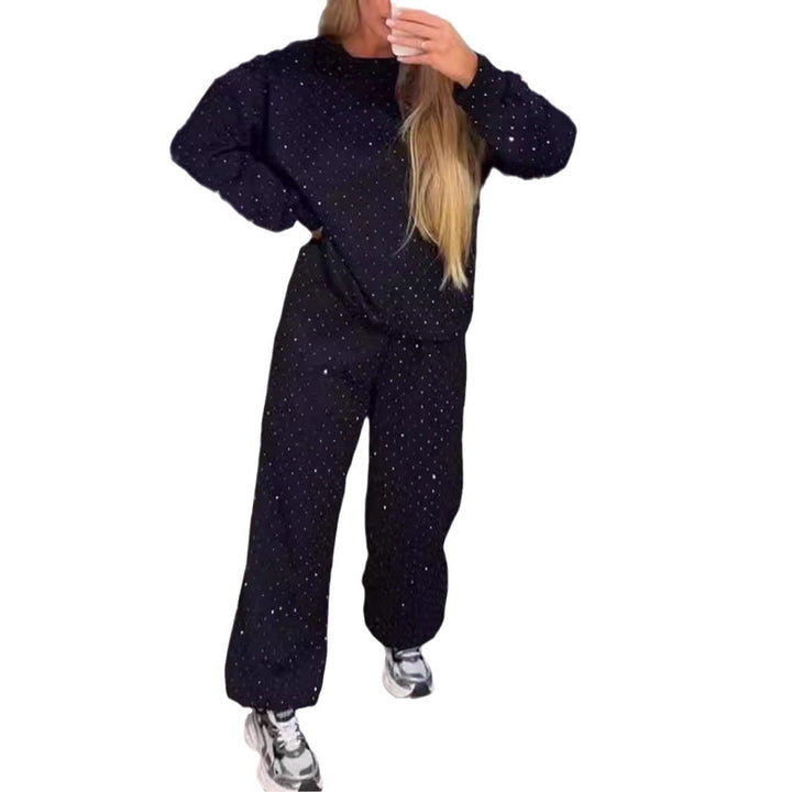 Kvinnelig sporty loungedress med glitrende detaljer og løs passform Skjora