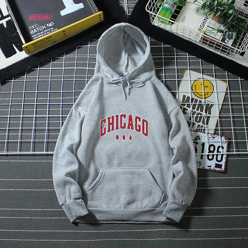 Damen Kapuzenpullover mit urbanem Chicago-Print Skjora
