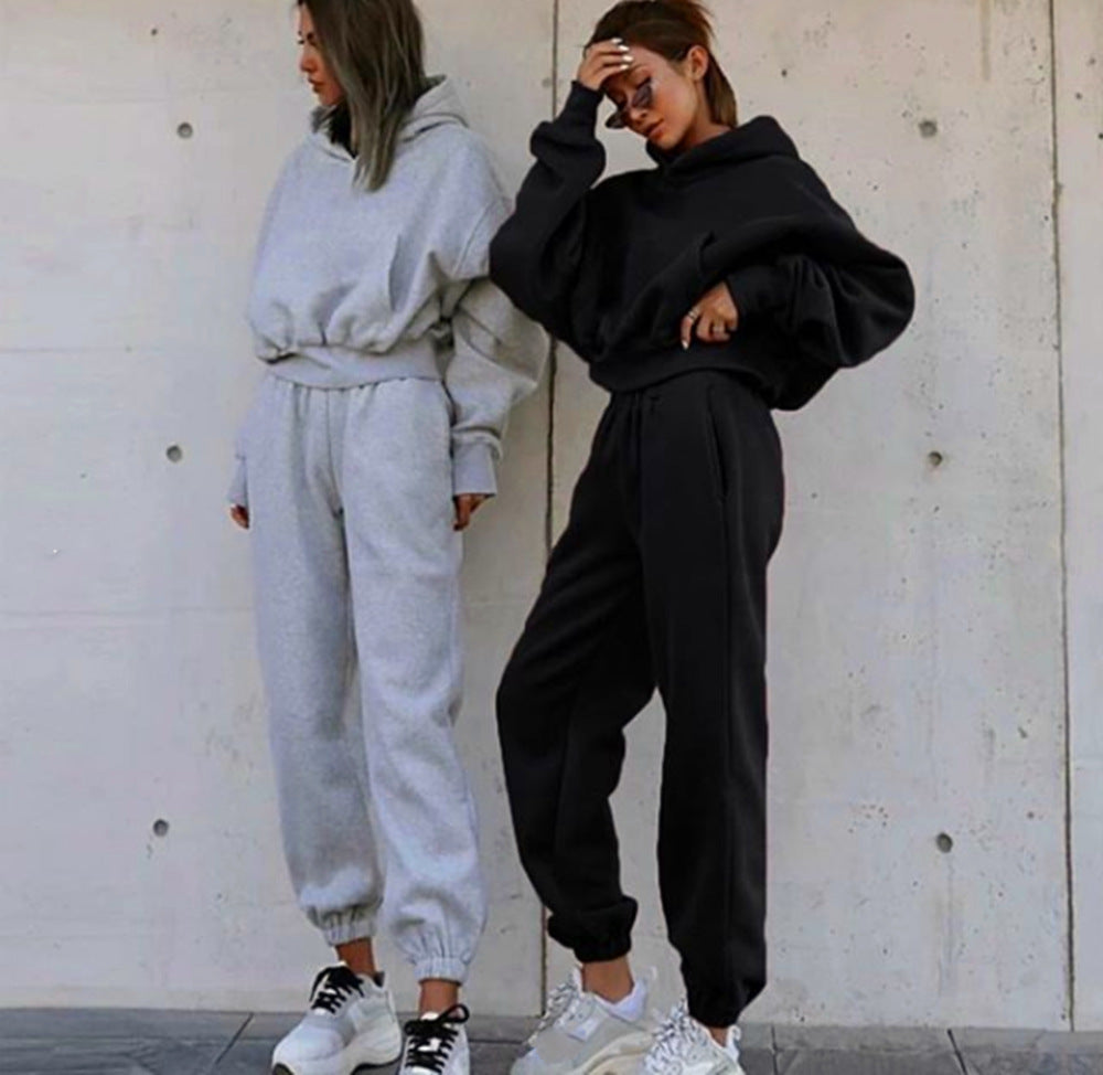 Damer koselig fleece jumpsuit med oversized hette og elastisk midje Skjora