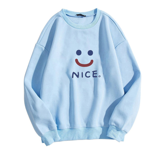 Damer uformell sweatshirt med gledelig smile-motiv Skjora