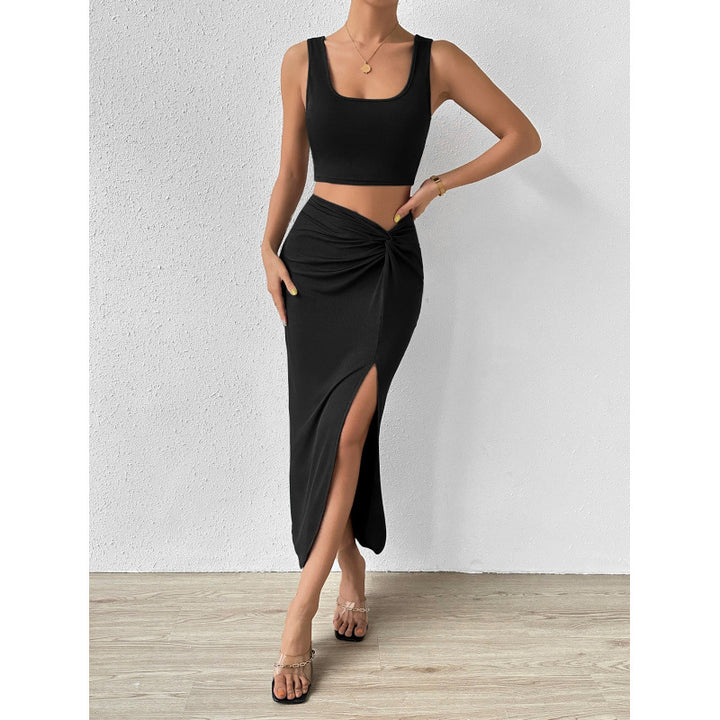 Damer Elegant Maxi Kjole med sidelukning og avslappet vippedesign Skjora