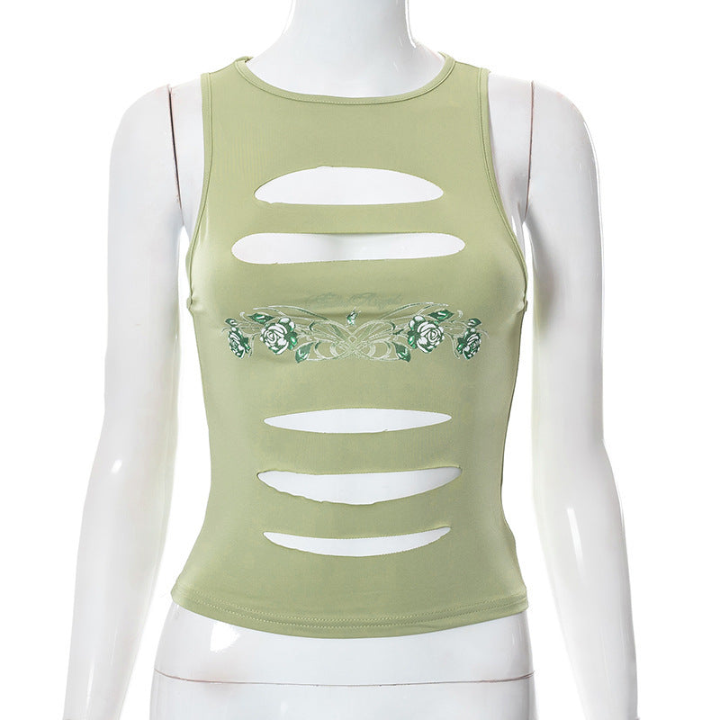 Dame trendy Cut-out Crop Top Skjora