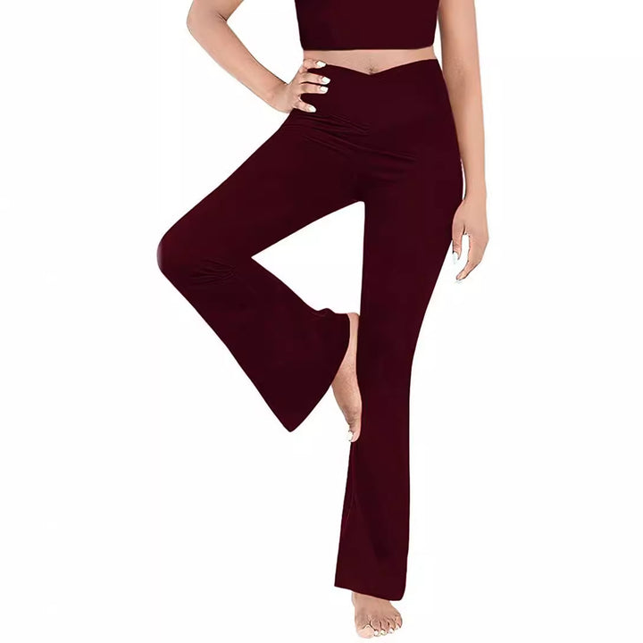 Dame casual bootcut leggings med høy midje og pustende materiale Skjora