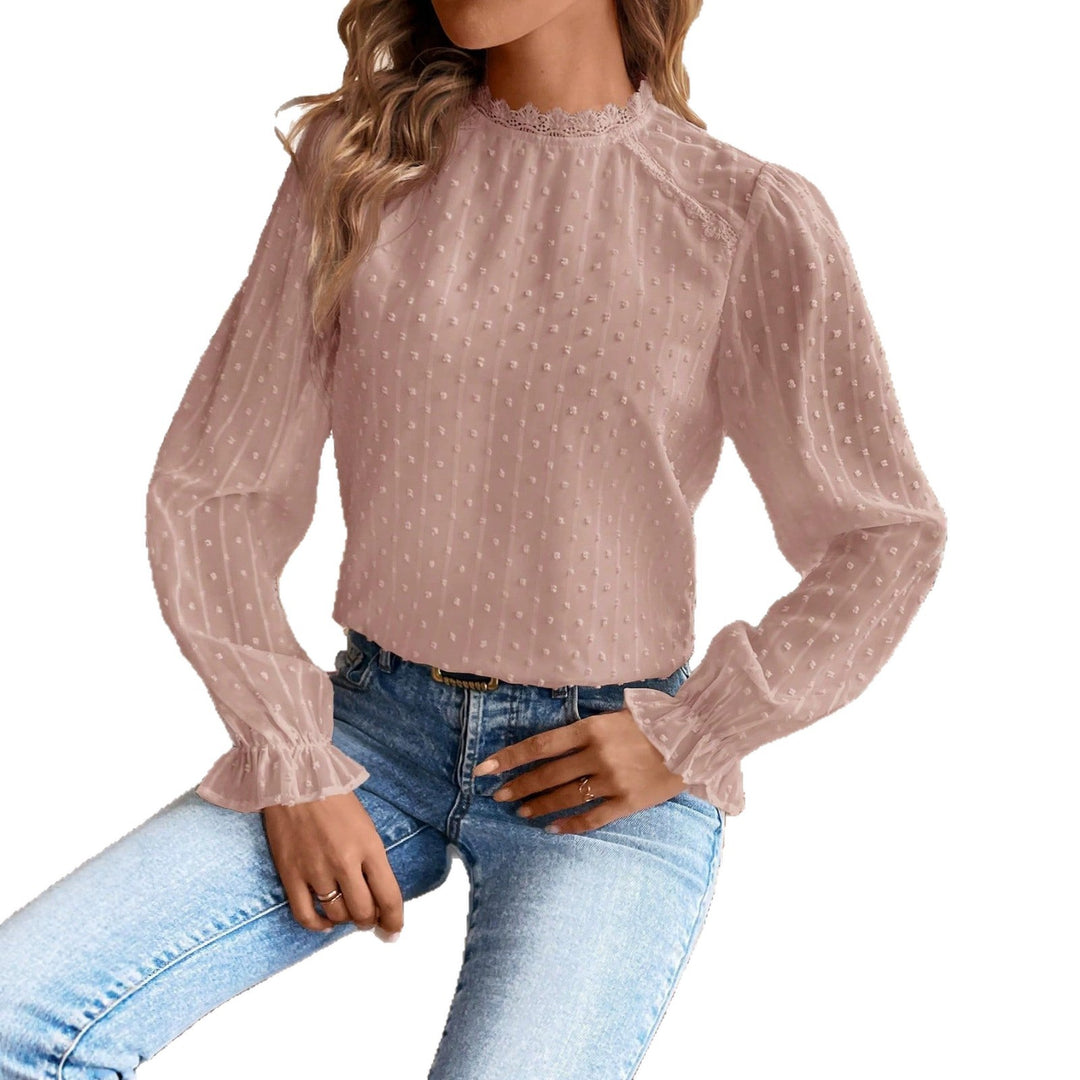 Dame Elegant bluse med romantiske detaljer og volang-elementer Skjora