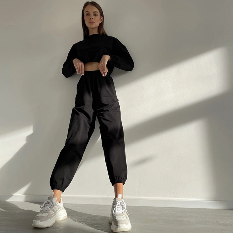 Dame sporty loungewear-set med løs passform og elastisk midje Skjora