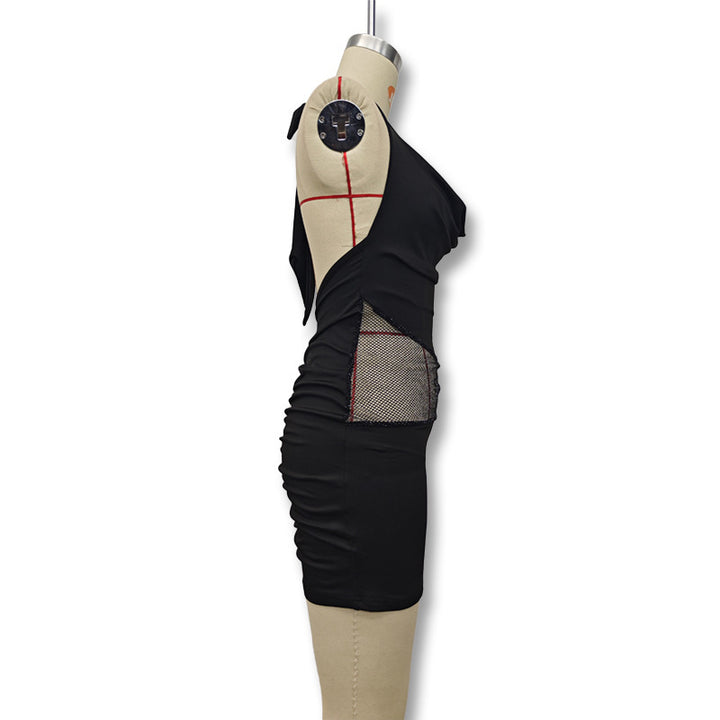 Dame Figurtilpasset Minikjole med elegant Halter og raffinert Drapering Skjora