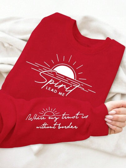 Damesweatshirt med inspirerende trykk og mykt flytende stoff Skjora