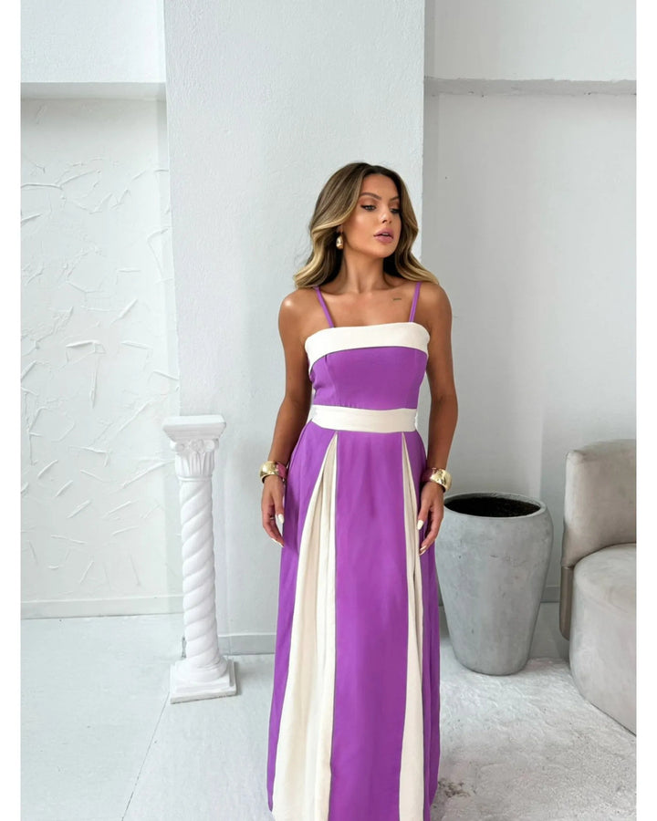 Kvinne maxi kjole med elegant drapering Skjora