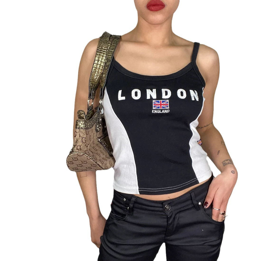Damer sportslig tanktop med moderne London-print Skjora