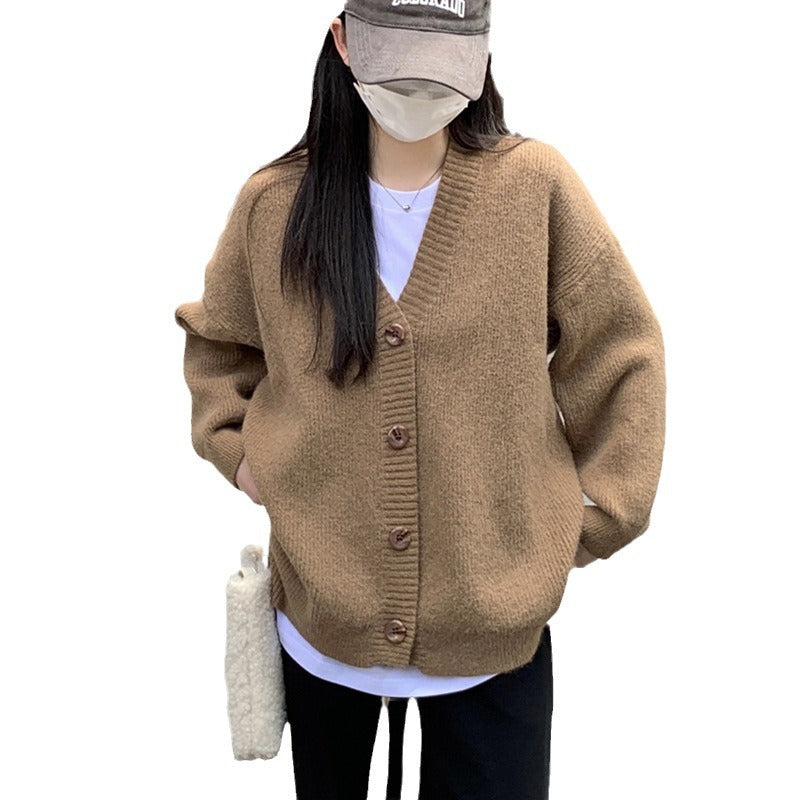 Dame oversized cardigan med store knapper og avslappet passform Skjora