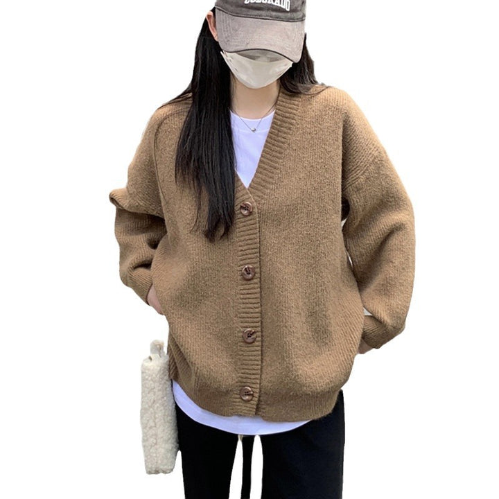 Dame oversized cardigan med store knapper og avslappet passform Skjora