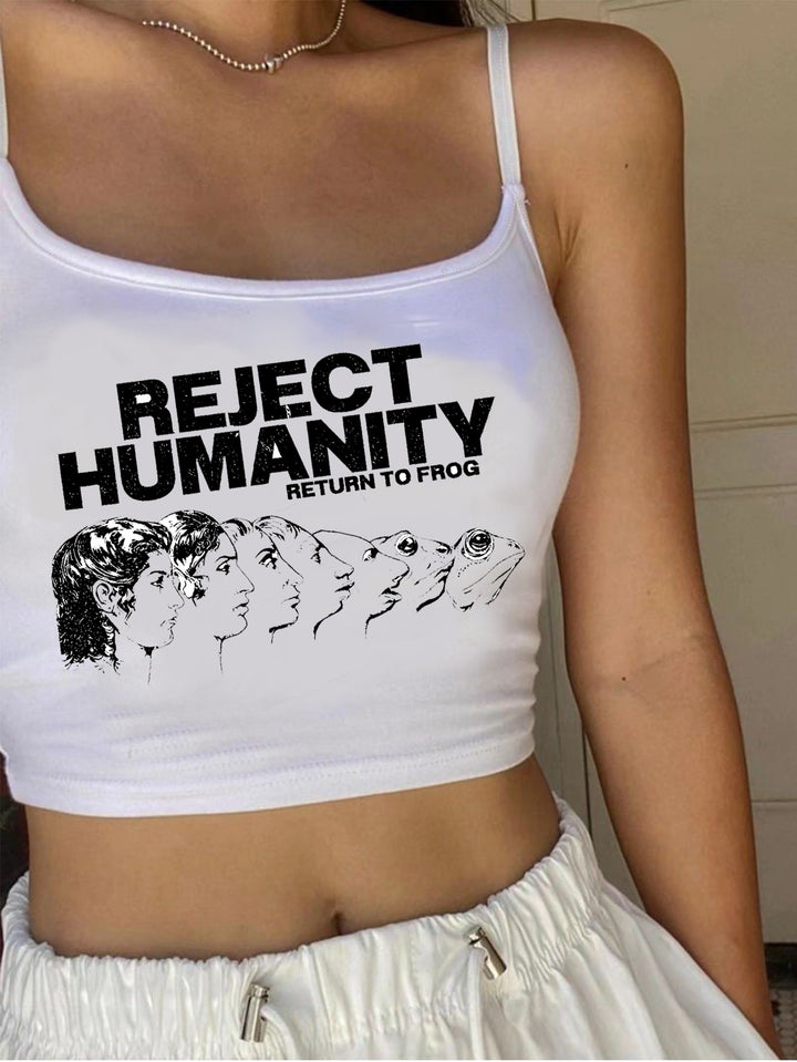 Dame bandeau topp med kreativ grafikktrykk Skjora