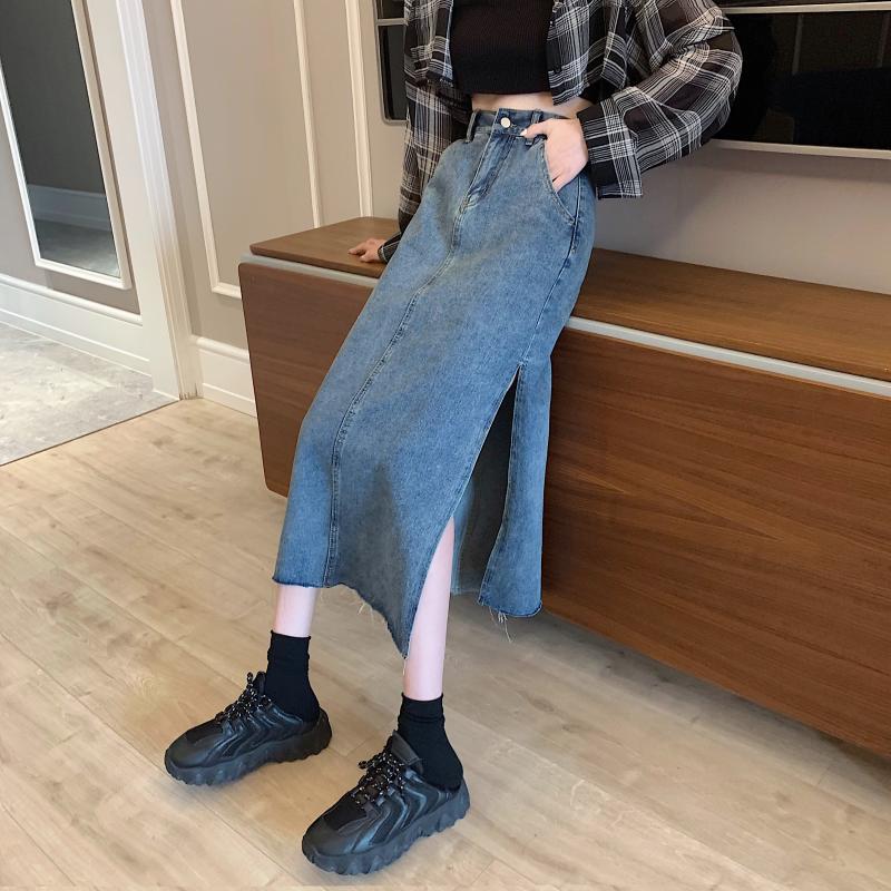 Kvinne Denim Skjørt Skjora