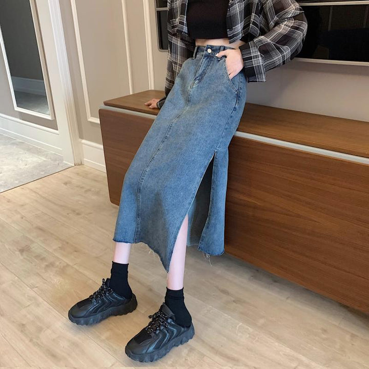 Kvinne Denim Skjørt Skjora