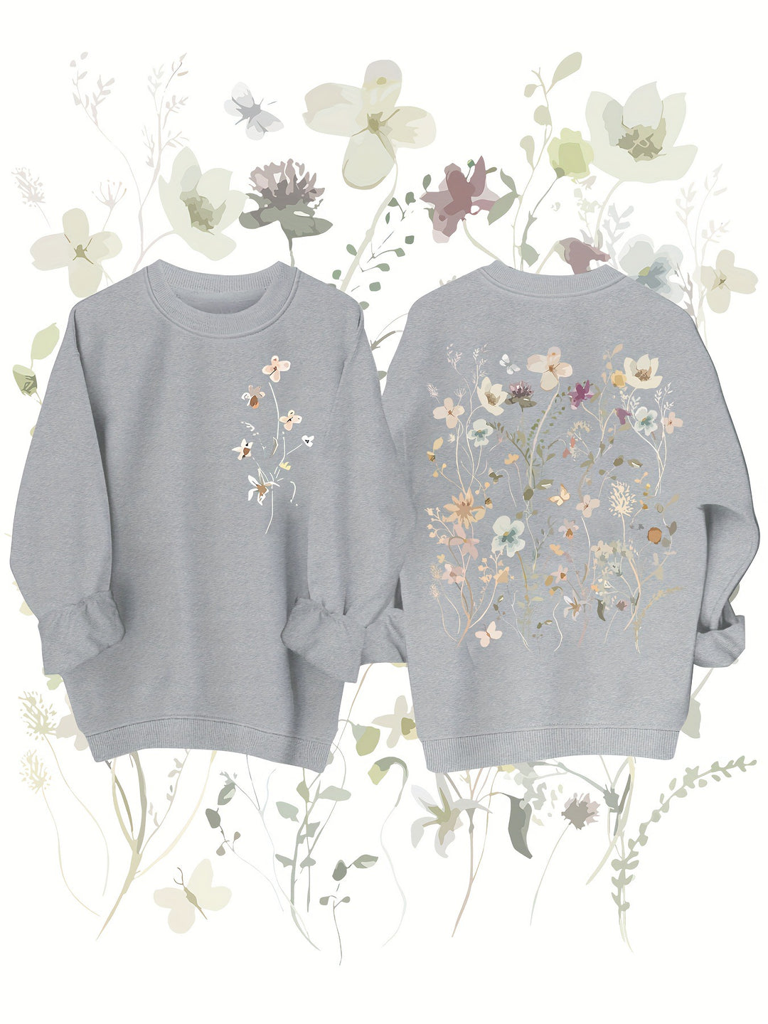 Kvinnegenser med blomsterdesign og myk innerfôr Skjora