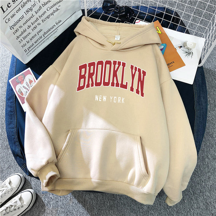 Women's Hoodie with Trendy Brooklyn Print Skjora