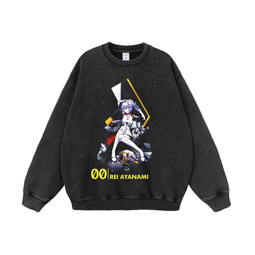Kvinne genser med unikt anime design og avslappet snitt Skjora