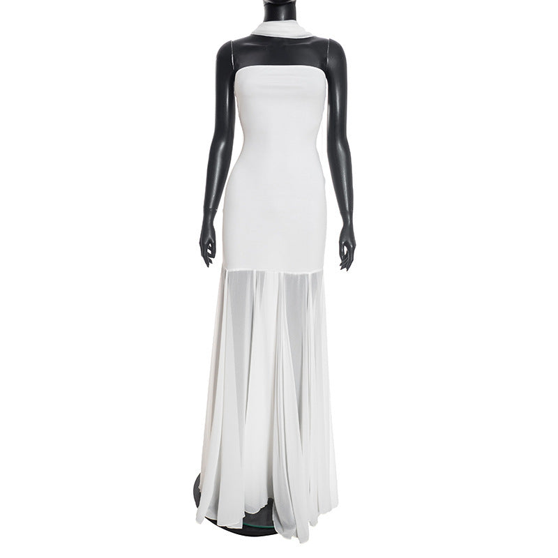 Damer Elegant kveldsdrakt med transparente draperinger Skjora