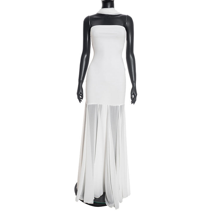 Damer Elegant kveldsdrakt med transparente draperinger Skjora