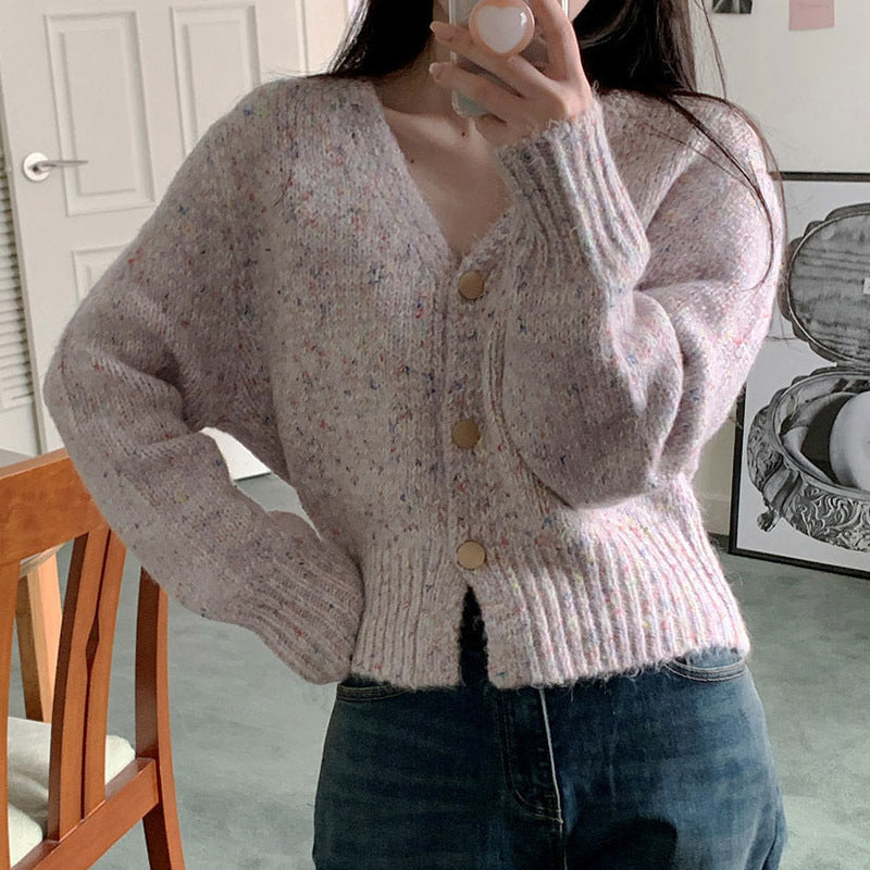 Kvinners koselige chunky strikk cardigan med V-hals og knapper Skjora