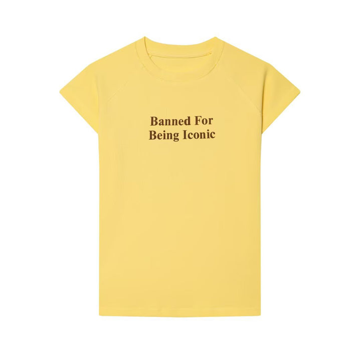 Dame T-skjorte med kreativt slagord og løs passform Skjora