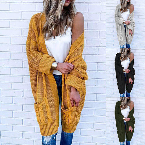 Dames cardigan i kabelstrikkdesign Skjora