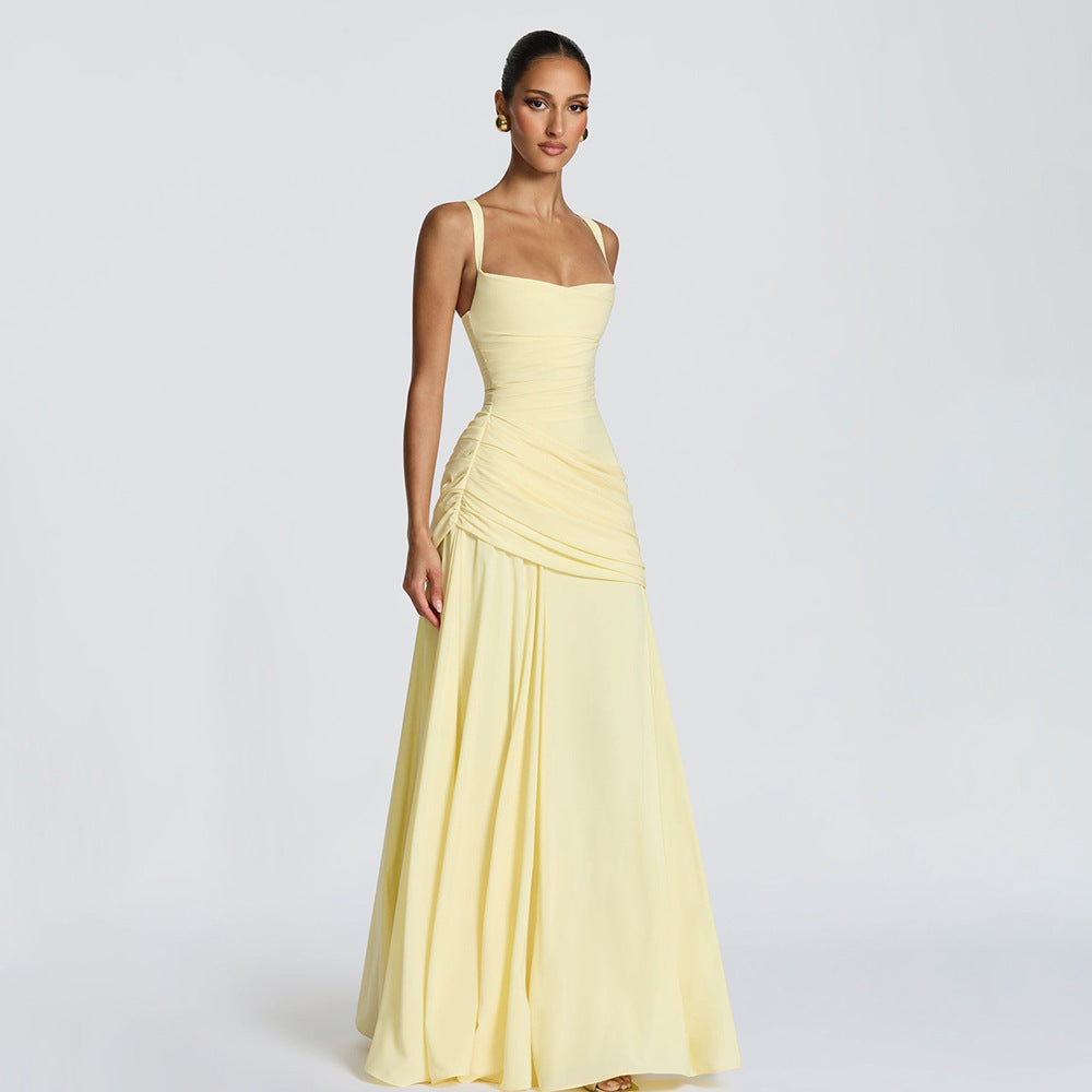 Dame Elegant kveldsdrakt med Off-Shoulder-design og Flytende Cape Skjora