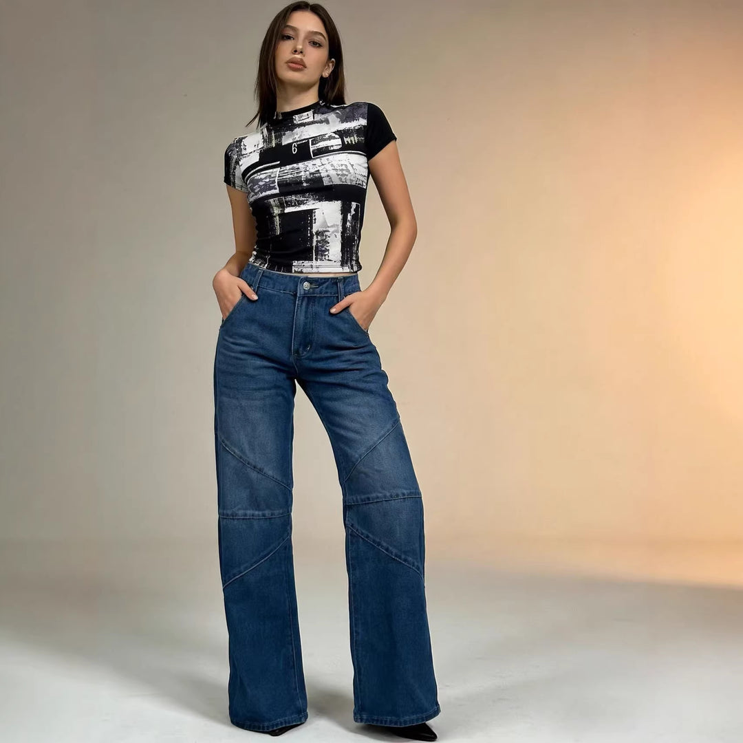 Damer Løs passform jeans med unike sømdetaljer Skjora