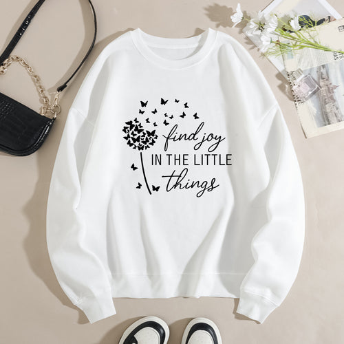 Kvinnegenser med motiverende slogan og blomsterprint Skjora
